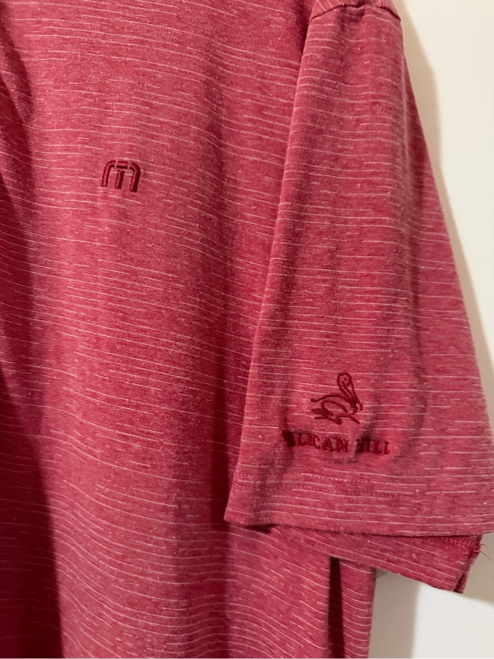 Travis Mathew Heathered Coral Short Sleeve Polo - Picture 6 of 7